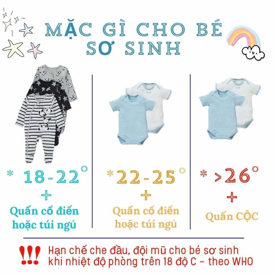  Mặc quần áo cho trẻ sơ sinh theo nhiệt độ