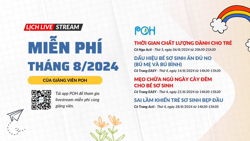 Lịch Livestream Miễn Phí Tháng 8/2024 Của Giảng Viên POH